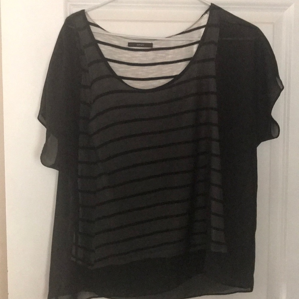 Sheer black top w tank underneath